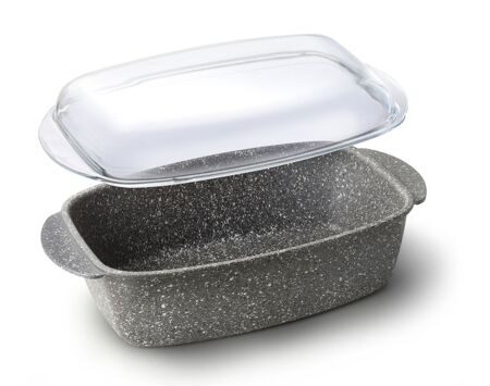 Форма c крышкой для запекания "Cuore di Pietra Roaster". Прямоугольник -  32х11 см, высота - 9 см. Италия.